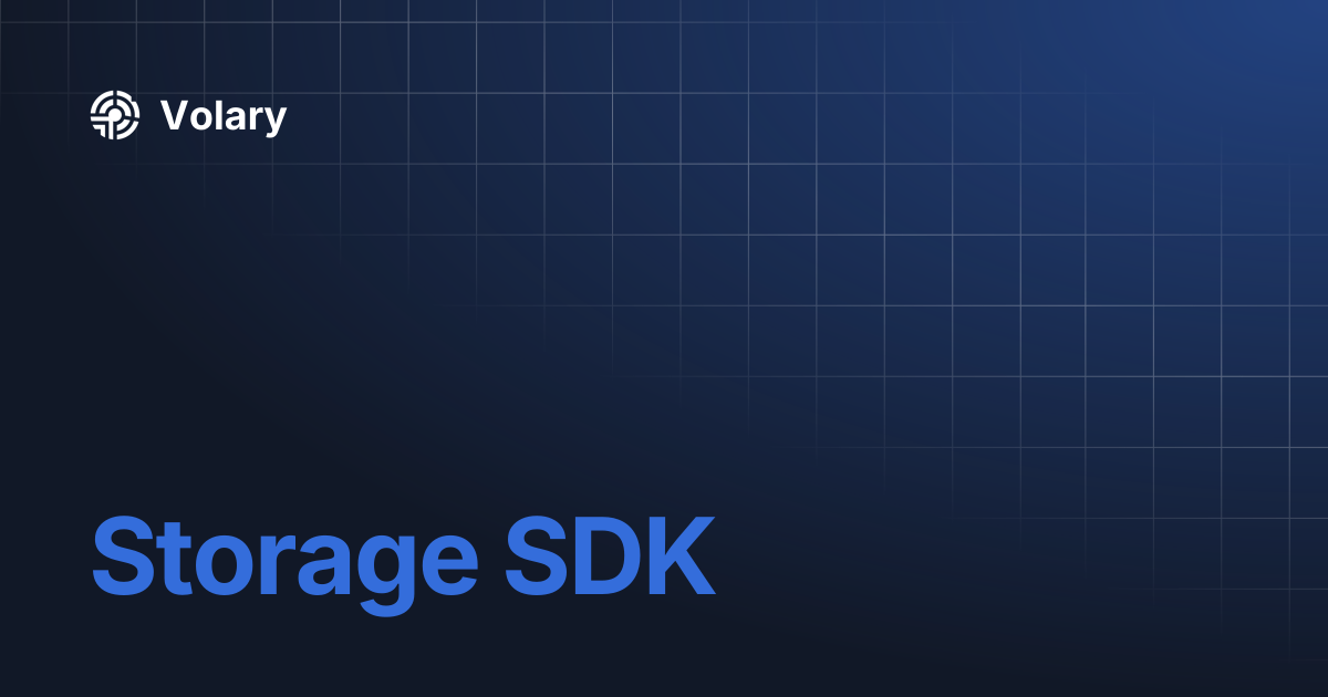 Storage SDK | Volary